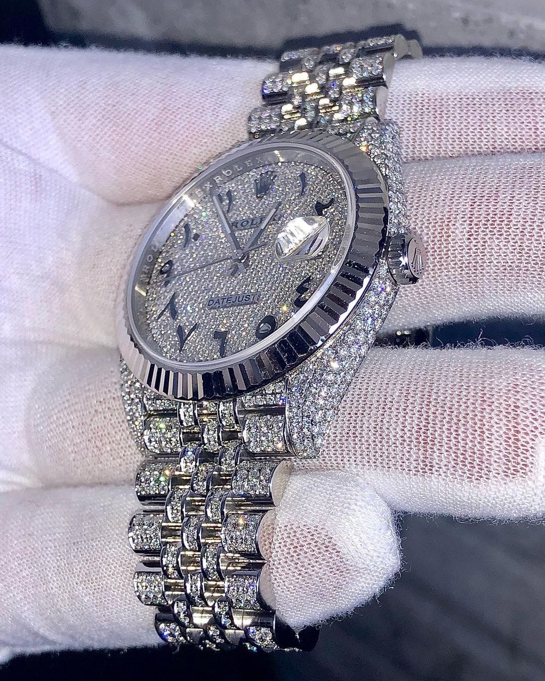 Rolex Datejust Jubilee VVS Moissanite Diamond Iced Out Watch