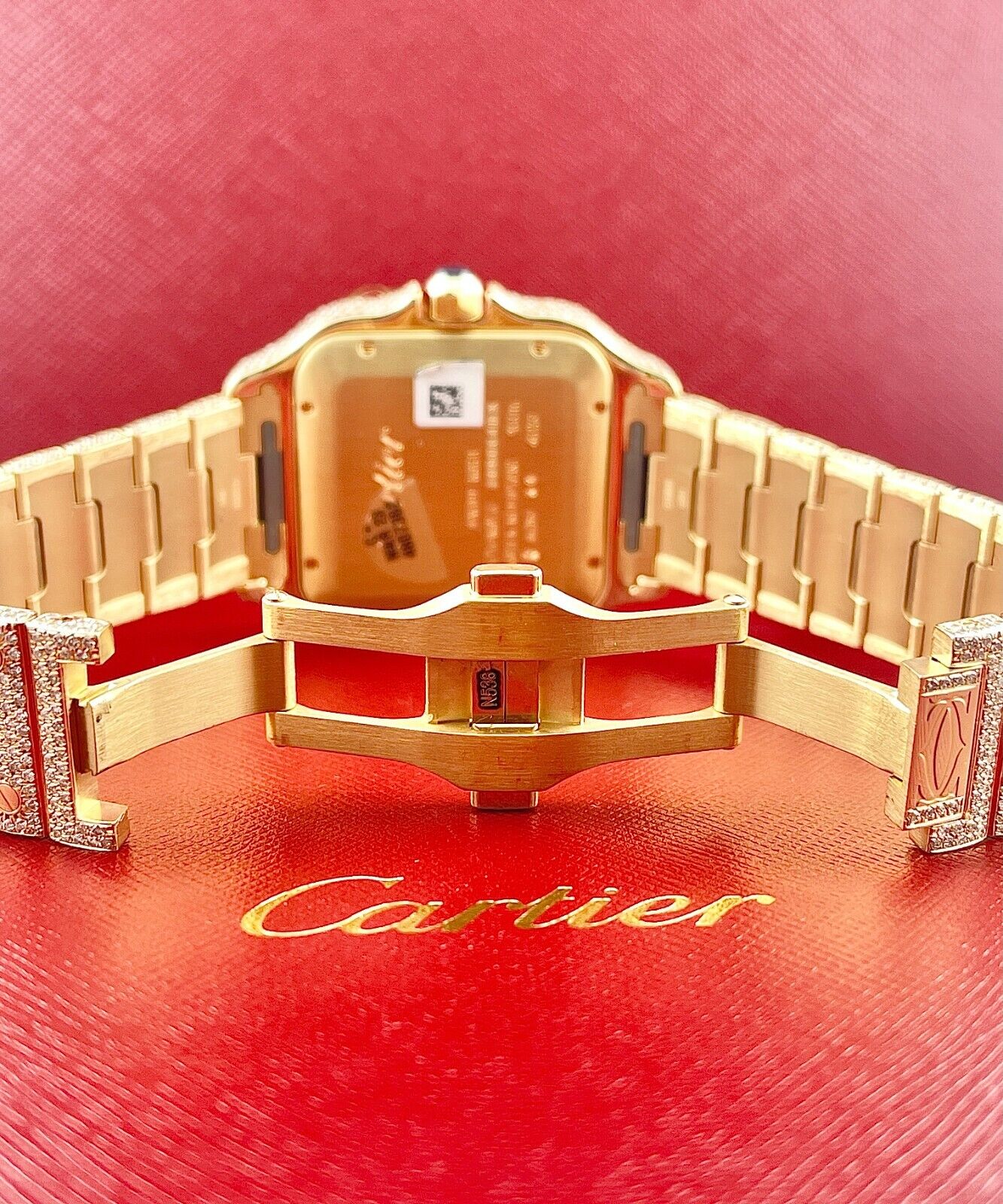 Cartier Santos VVS Moissanite Diamond Iced Out Watch