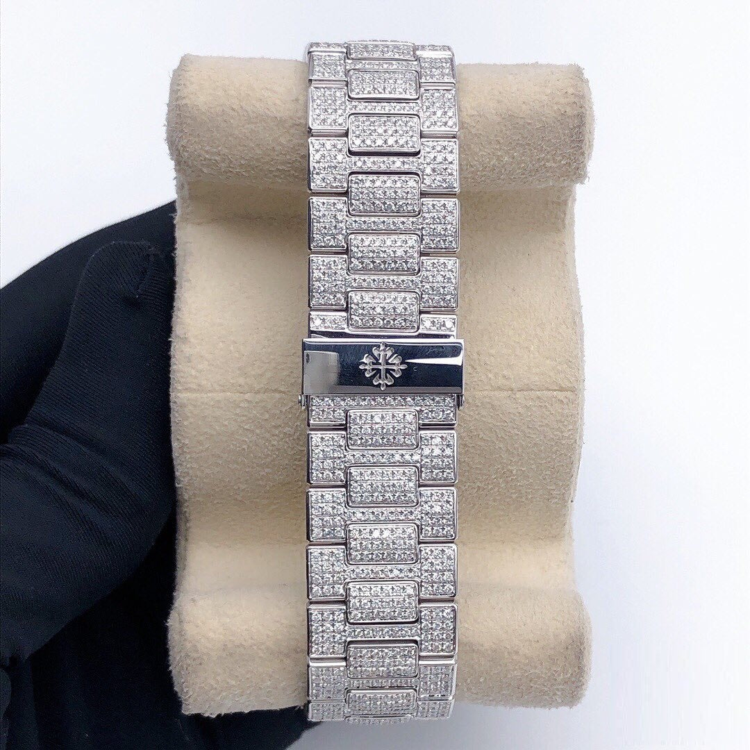 Patek Philippe Geneve VVS Moissanite Diamond Iced Out Watch