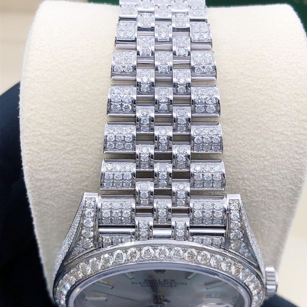 Rolex Datejust Jubilee VVS Moissanite Diamond Iced Out Watch