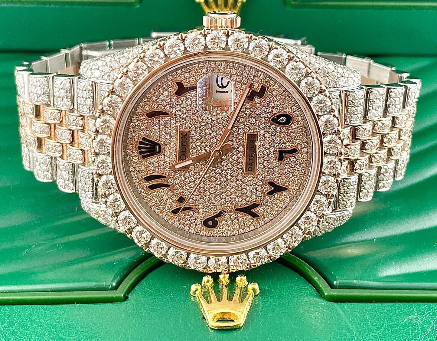 Rolex Datejust Jubilee VVS Moissanite Diamond Iced Out Watch