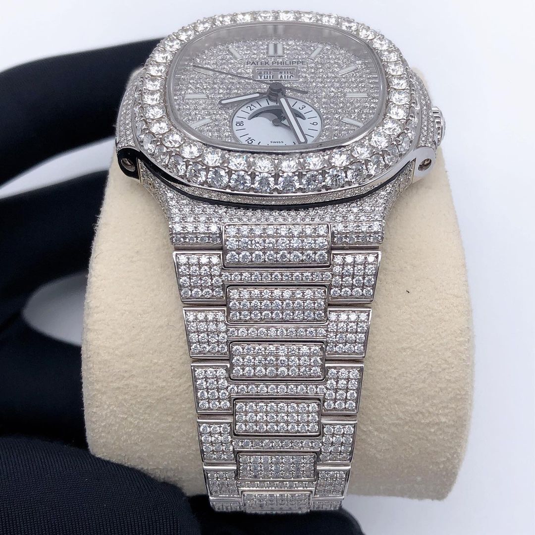 Patek Philippe Geneve VVS Moissanite Diamond Iced Out Watch