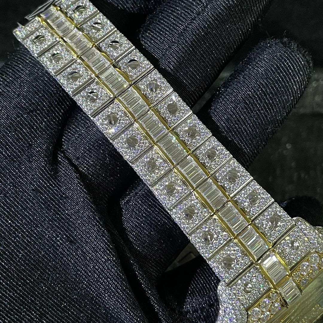 Cartier Santos VVS Moissanite Diamond Iced Out Watch