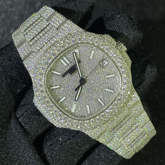 Patek Philippe Geneve VVS Moissanite Diamond Iced Out Watch