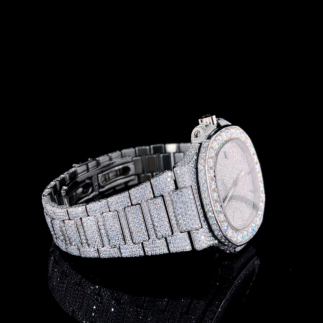 Patek Philippe Geneve VVS Moissanite Diamond Iced Out Watch