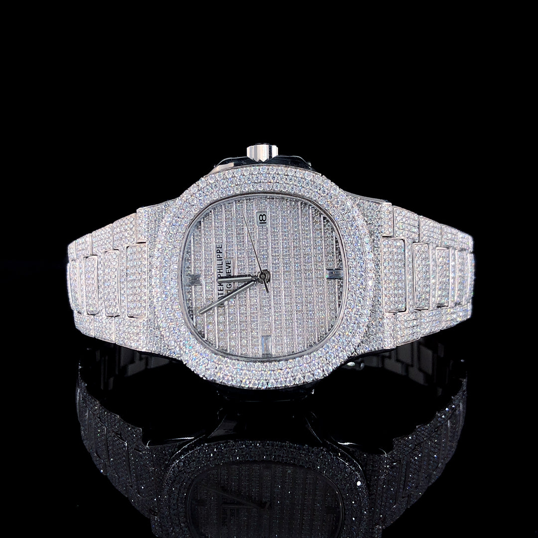 Patek Philippe Geneve VVS Moissanite Diamond Iced Out Watch