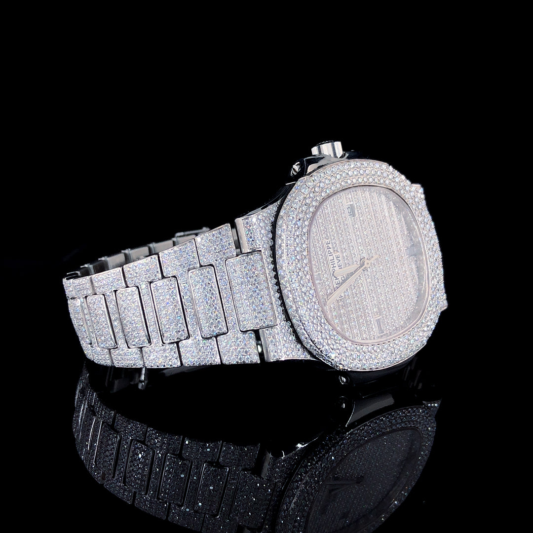 Patek Philippe Geneve VVS Moissanite Diamond Iced Out Watch