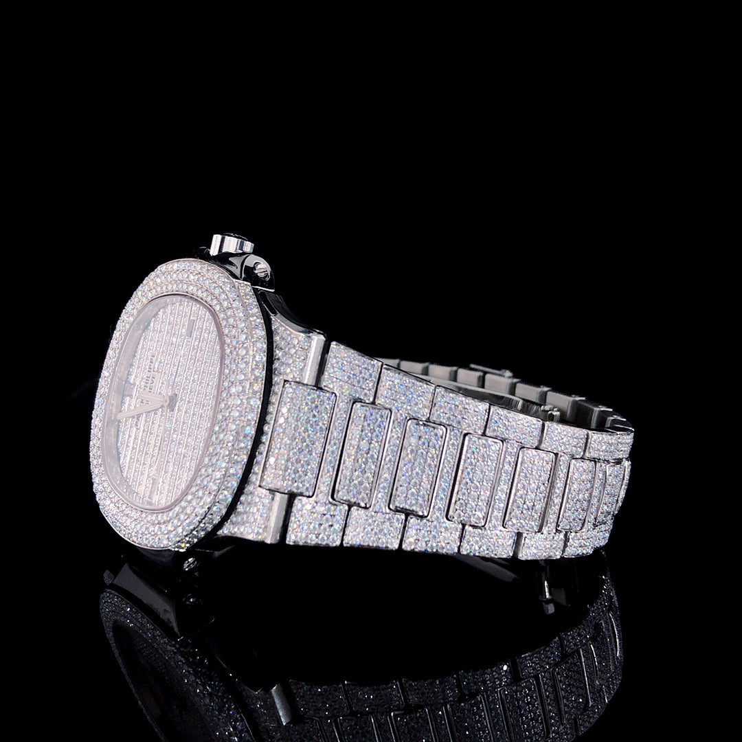 Patek Philippe Geneve VVS Moissanite Diamond Iced Out Watch