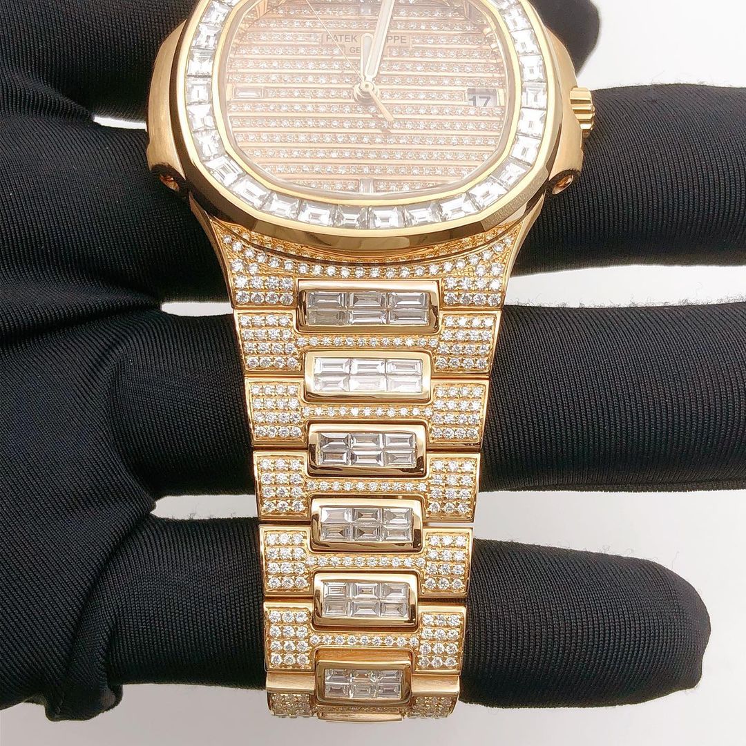 Patek Philippe Geneve VVS Moissanite Diamond Iced Out Watch