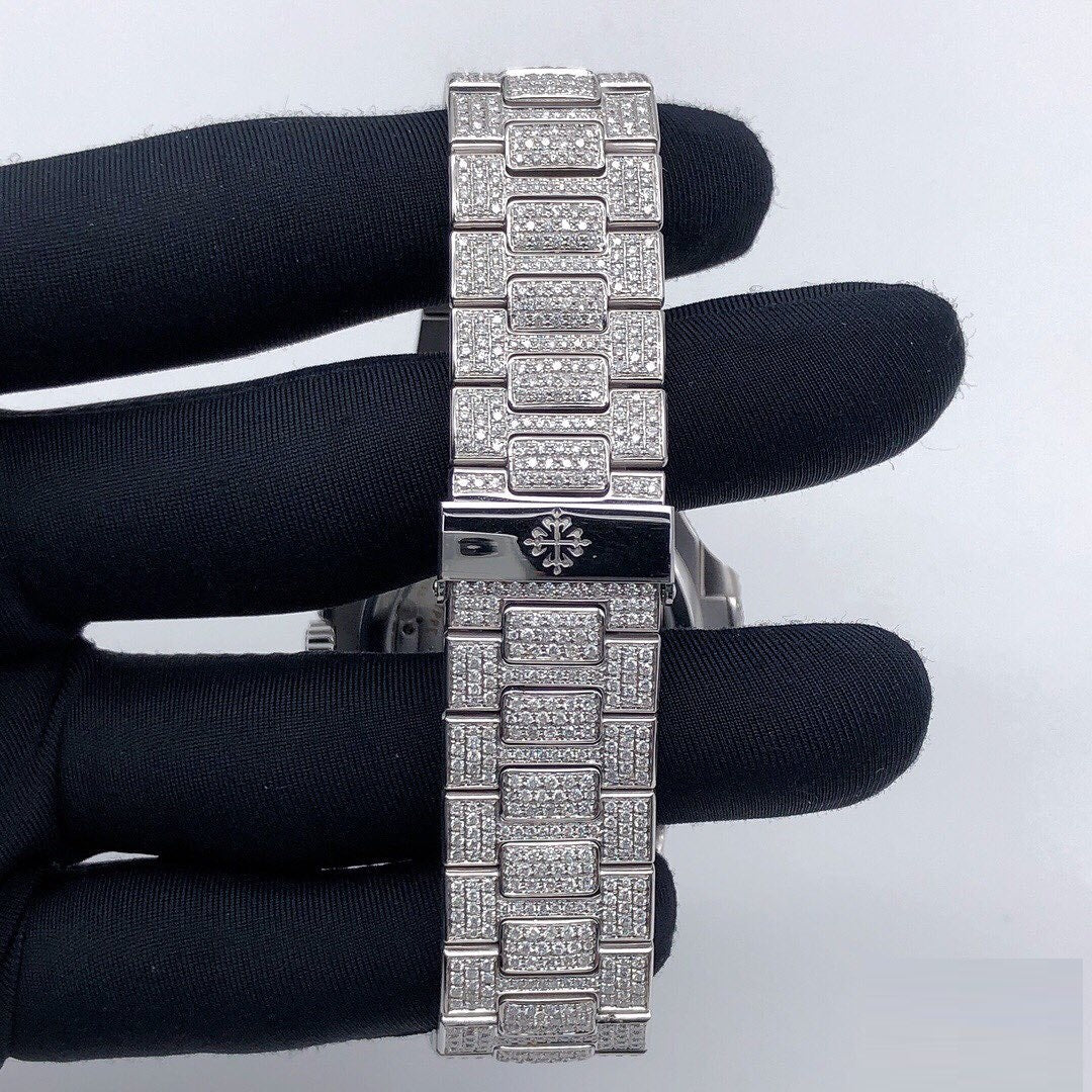 Patek Philippe Geneve VVS Moissanite Diamond Iced Out Watch