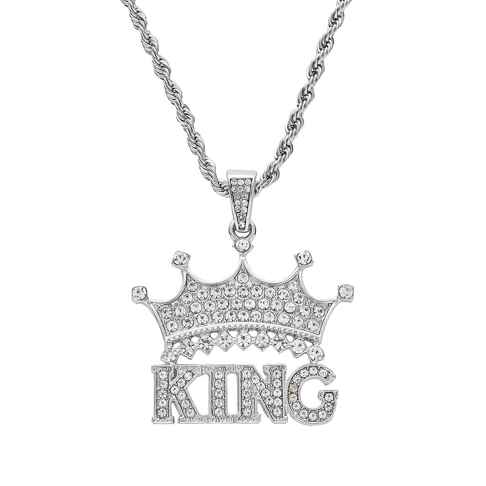 Custom Hand Made King Iced Out Pendant 925 Sterling Silver Moissanite Diamond / Initial Name Custom Pendant / HipHop Jewelry / Cross Pendant