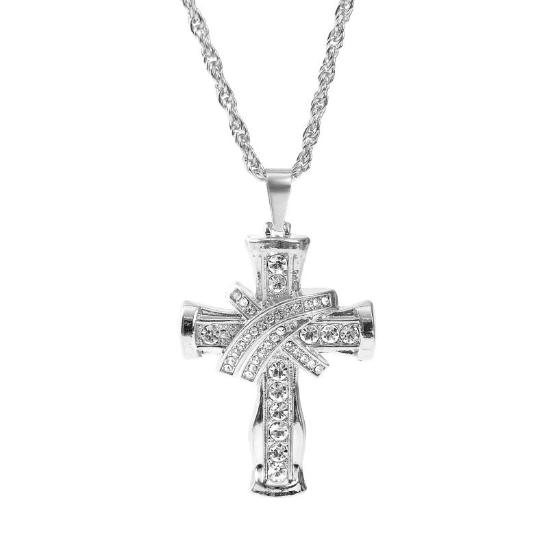 Custom Hand Made Cross Iced Out Pendant 925 Sterling Silver Moissanite Diamond / Initial Name Custom Pendant / HipHop Jewelry / Cross Pendant