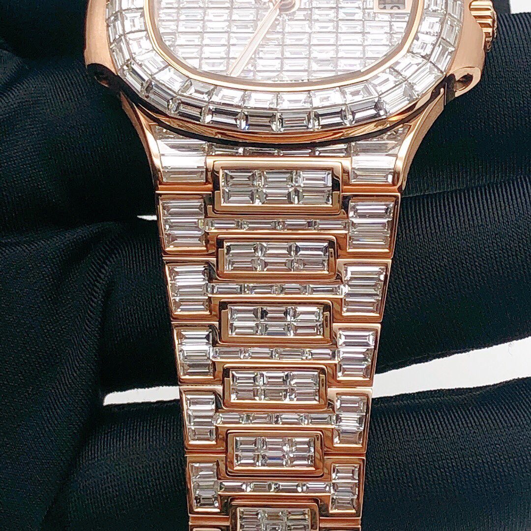 Patek Philippe Geneve VVS Moissanite Diamond Iced Out Watch