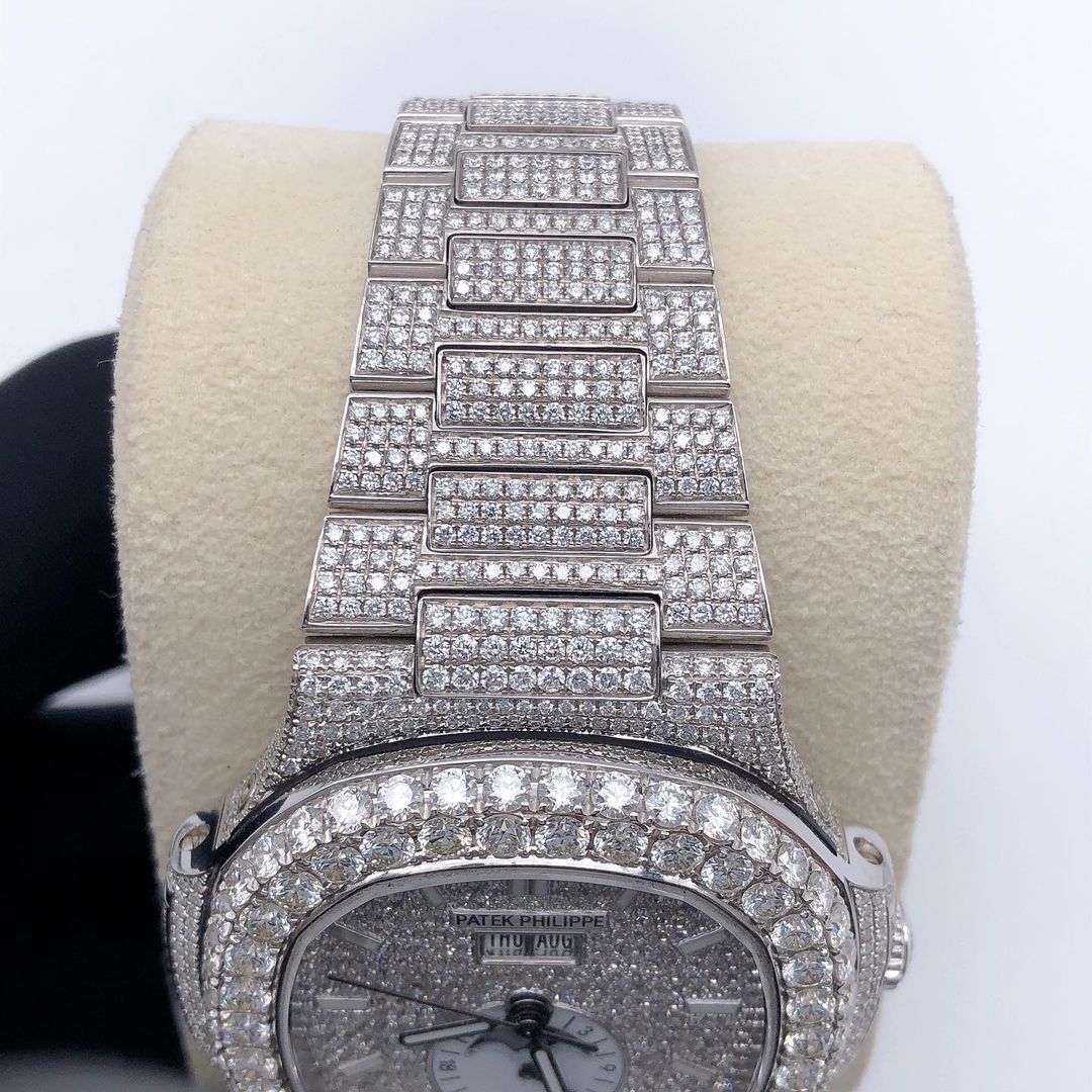 Patek Philippe Geneve VVS Moissanite Diamond Iced Out Watch