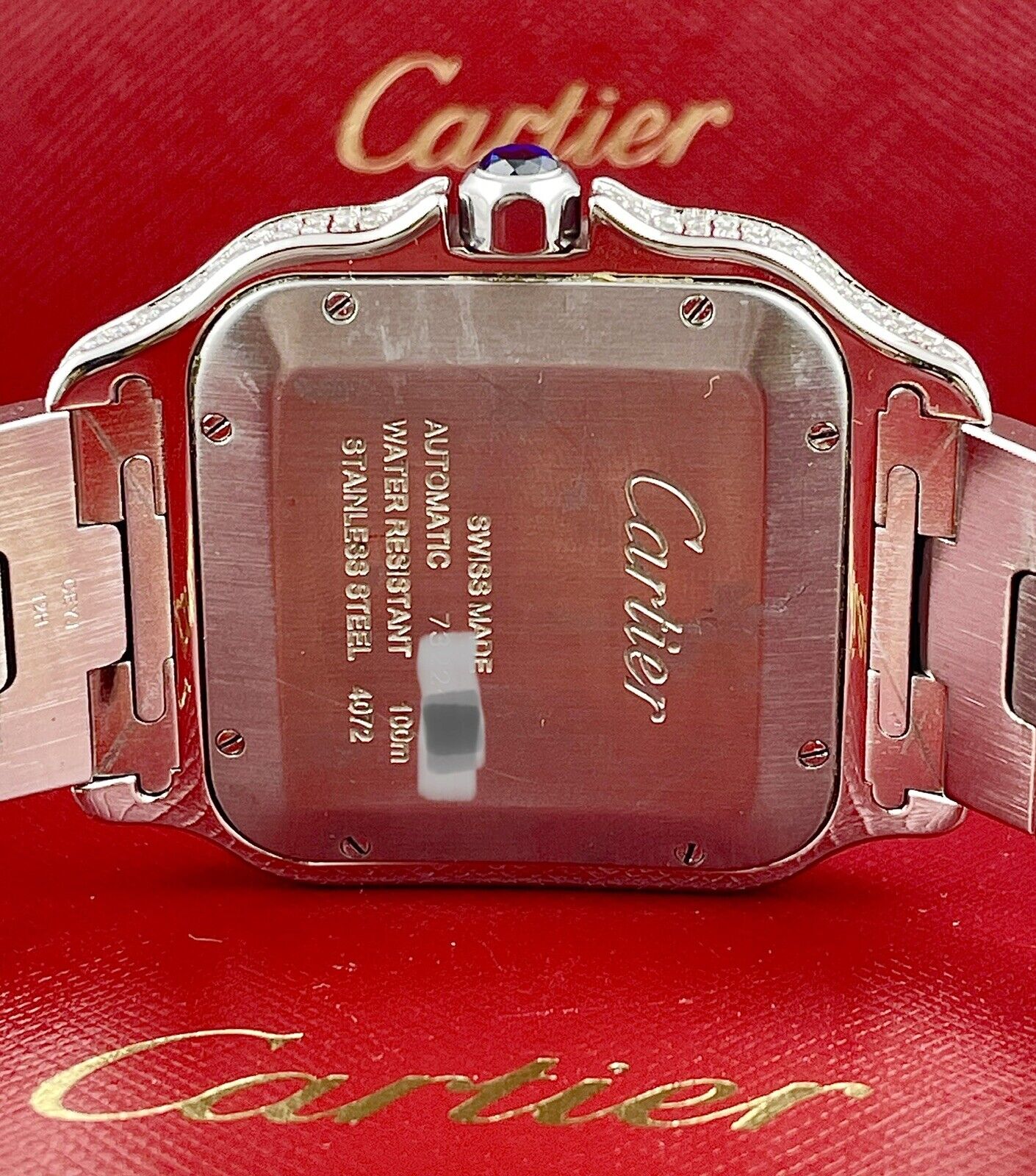 Cartier Santos VVS Moissanite Diamond Iced Out Watch