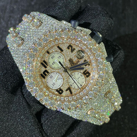 Audemars Piguet Royal Oak Offshore VVS Moissanite Diamond Iced Out Watch