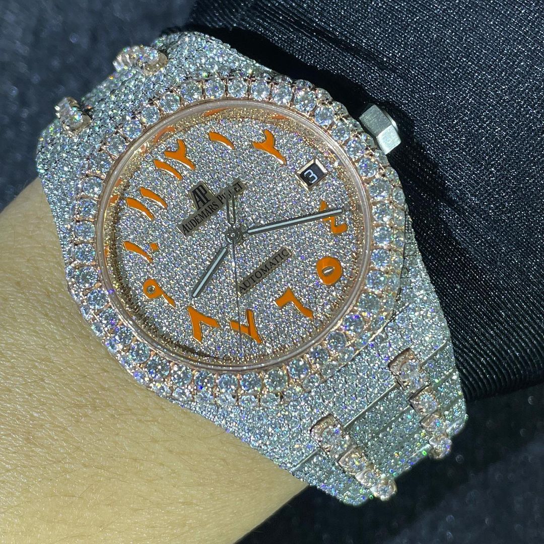 Audemars Piguet Royal Oak VVS Moissanite Diamond Iced Out Watch