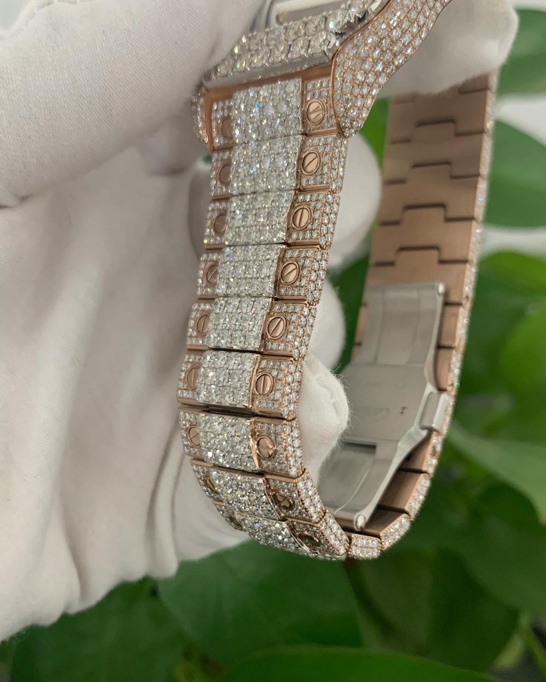 Cartier Santos VVS Moissanite Diamond Iced Out Watch