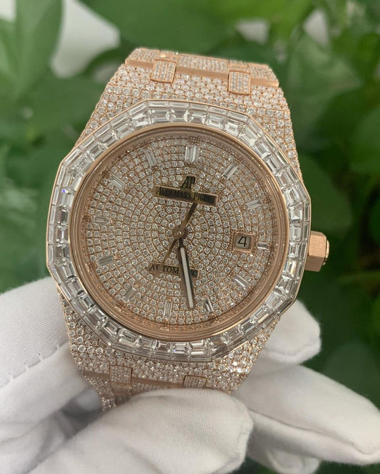 Audemars Piguet Royal Oak VVS Moissanite Diamond Iced Out Watch