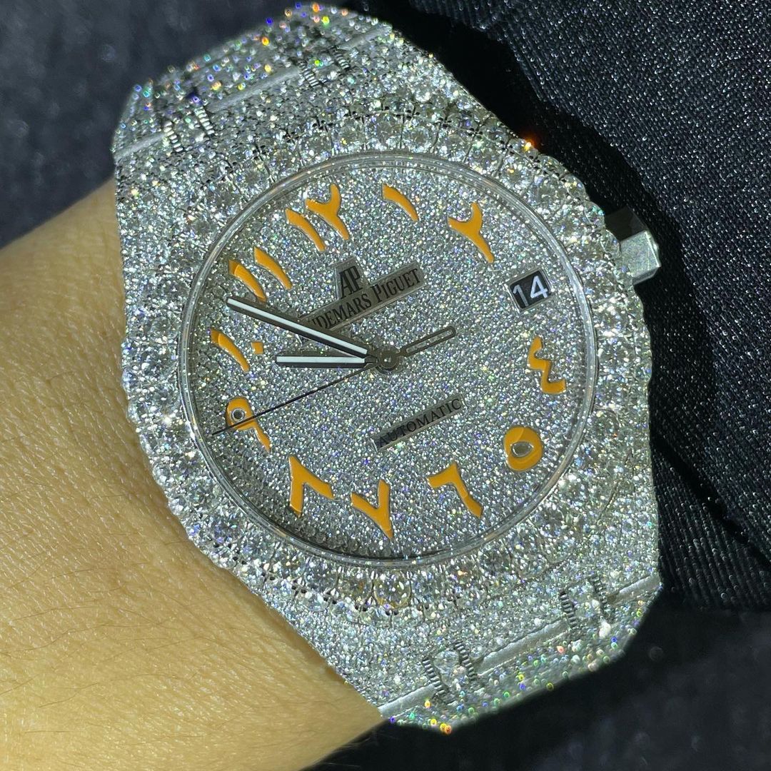 Audemars Piguet Royal Oak VVS Moissanite Diamond Iced Out Watch