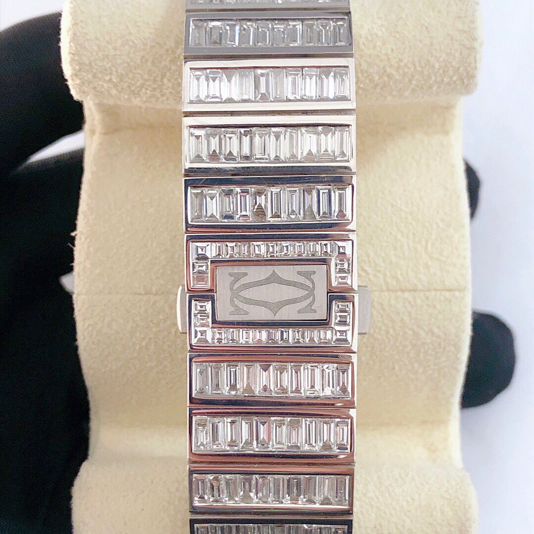 Cartier Santos Skeleton Baguette VVS Moissanite Diamond Iced Out Watch