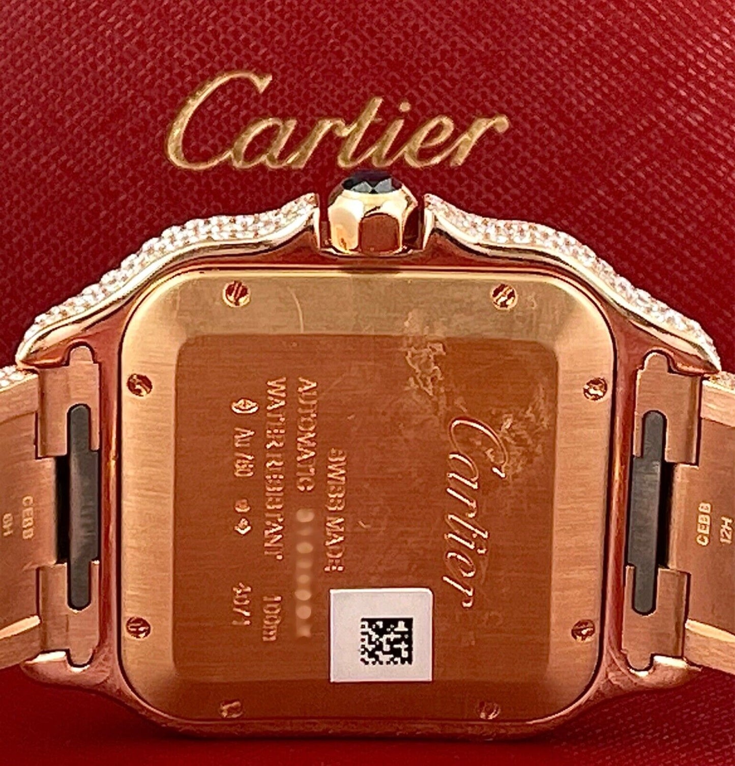 Cartier Santos VVS Moissanite Diamond Iced Out Watch