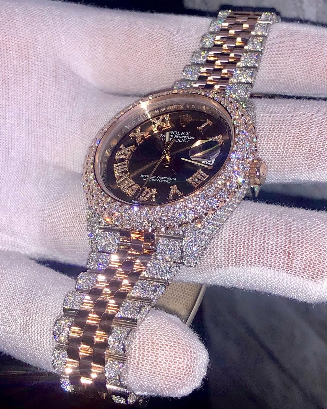 Rolex Datejust Jubilee VVS Moissanite Diamond Iced Out Watch