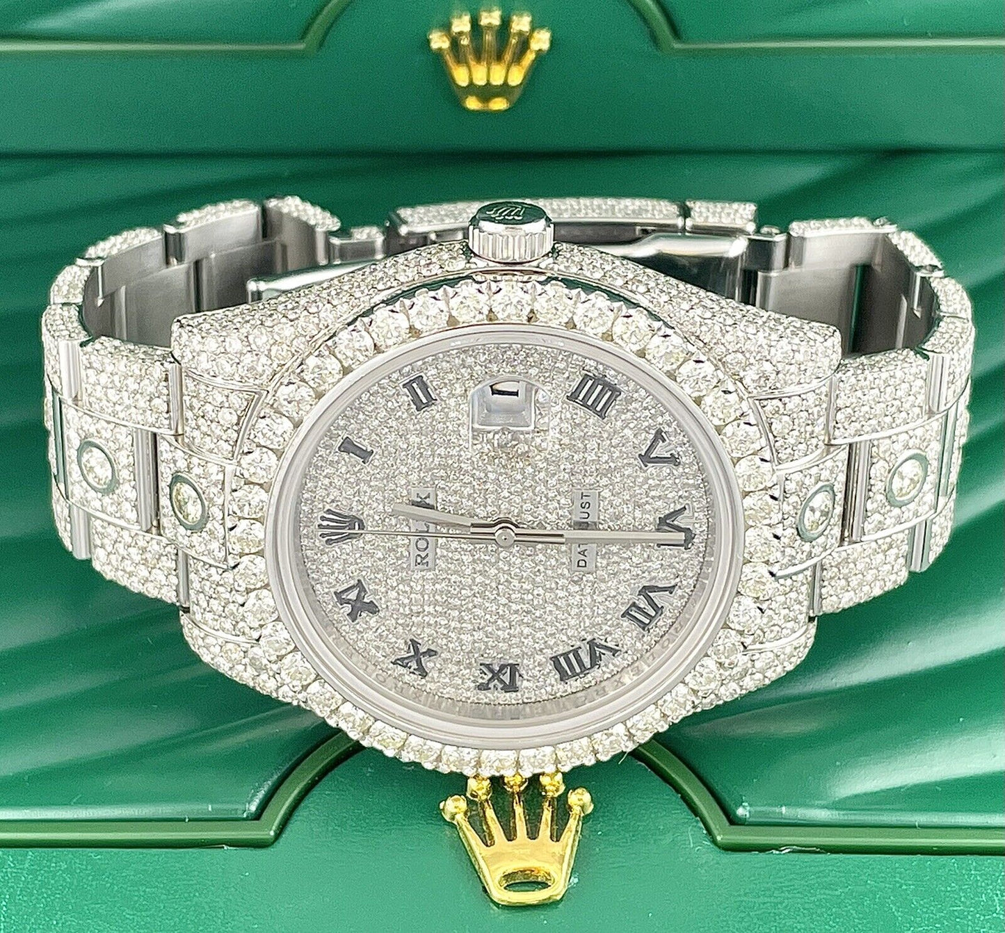 Rolex Datejust VVS Moissanite Diamond Iced Out Watch