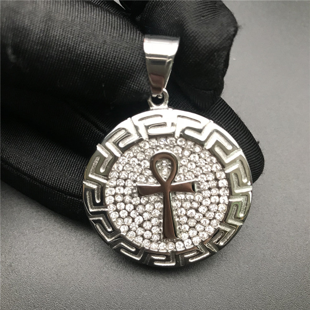 Custom Hand Made Medalian Cross Iced Out Pendant 925 Sterling Silver Moissanite Diamond / Initial Name Custom Pendant / HipHop Jewelry / Cross Pendant