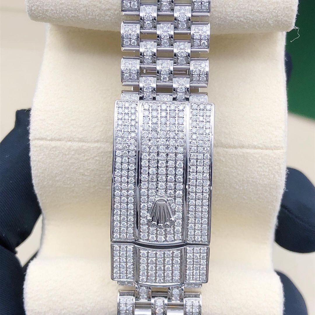 Rolex Datejust Jubilee VVS Moissanite Diamond Iced Out Watch