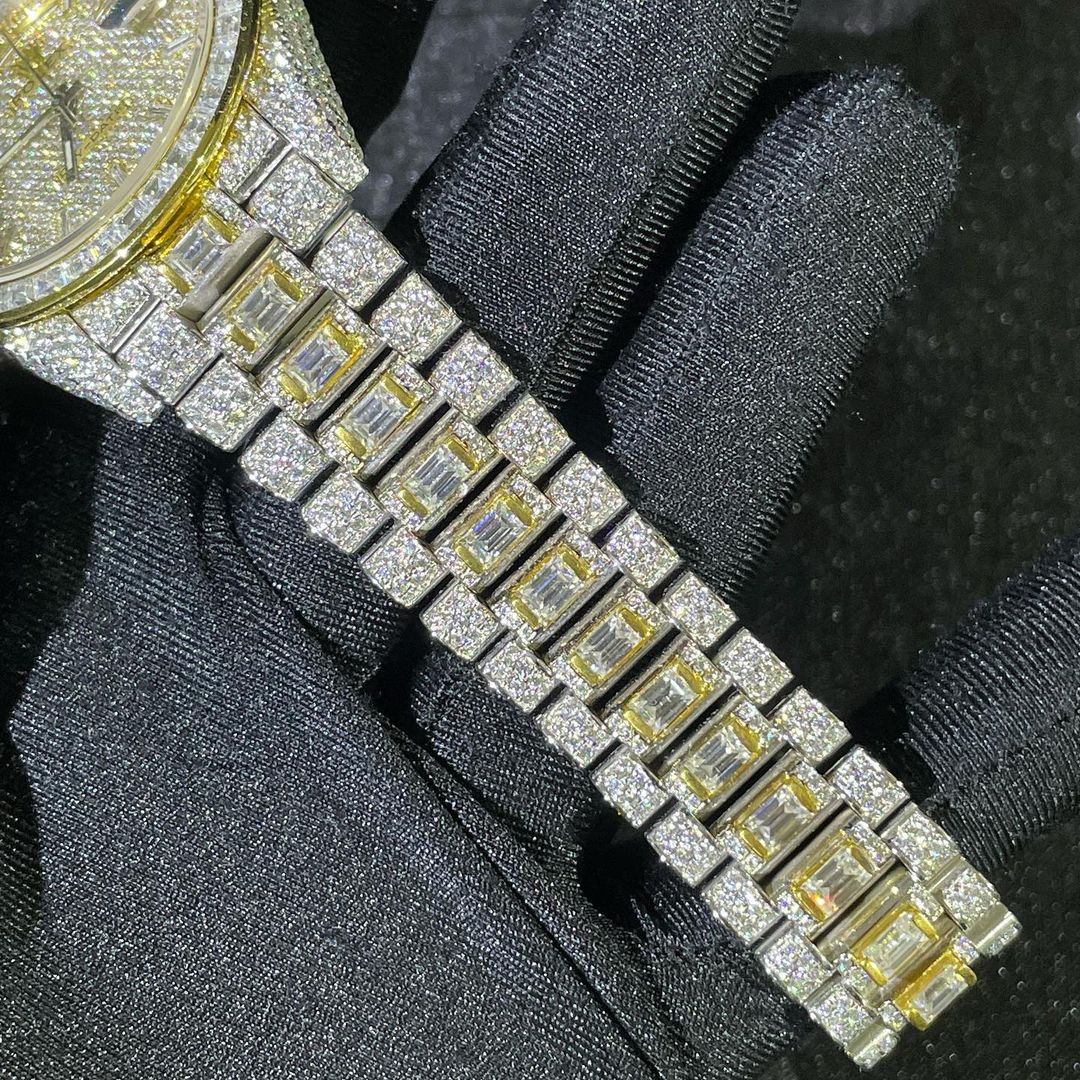 Rolex Daydate VVS Moissanite Diamond Iced Out Watch