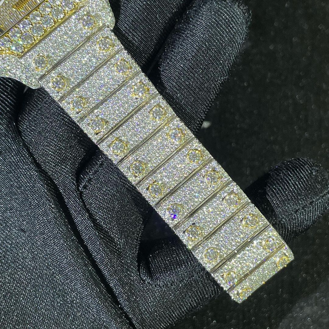 Cartier Santos VVS Moissanite Diamond Iced Out Watch