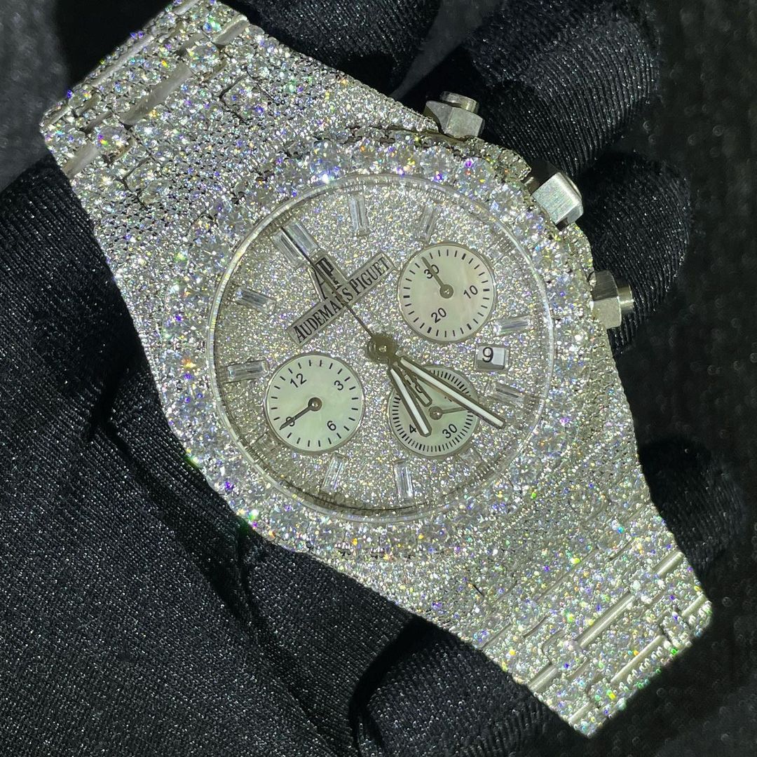 Audemars Piguet Royal Oak Offshore VVS Moissanite Diamond Iced Out Watch