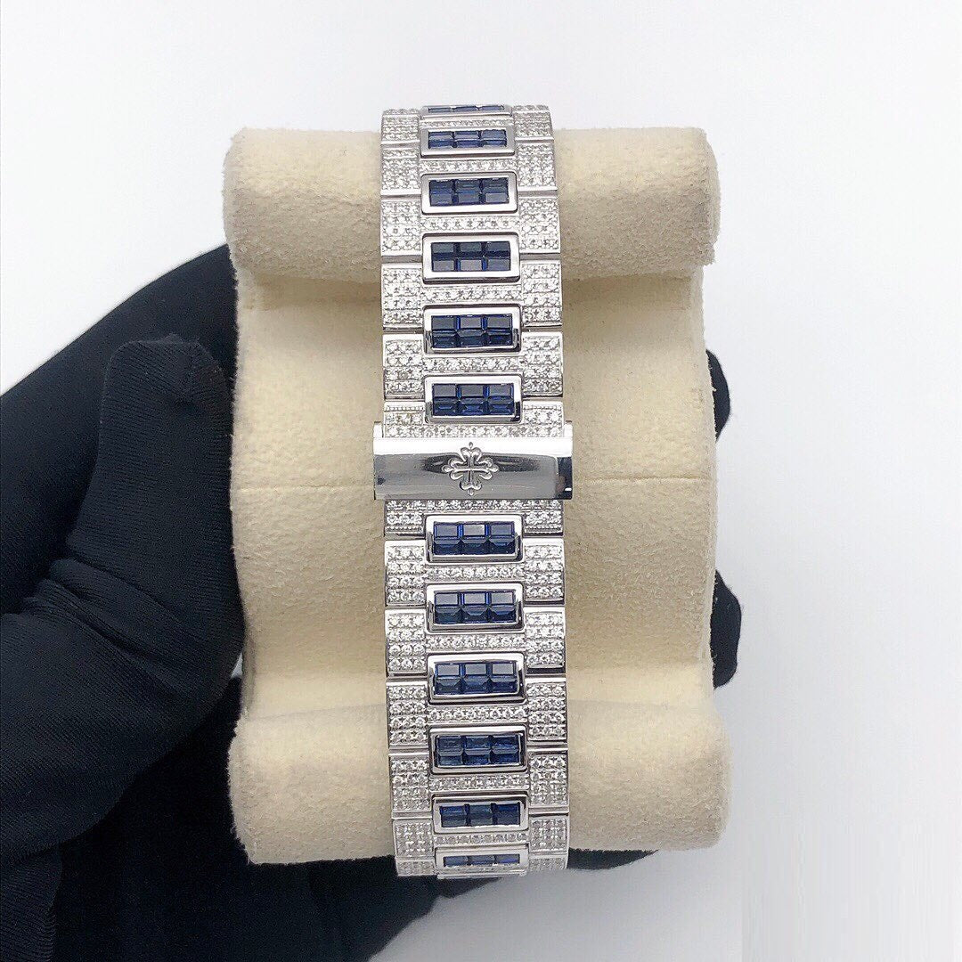 Patek Philippe Geneve VVS Moissanite Diamond Iced Out Watch