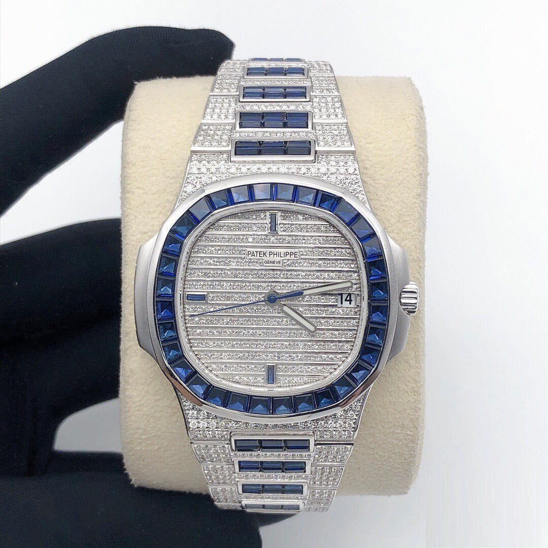 Patek Philippe Geneve VVS Moissanite Diamond Iced Out Watch