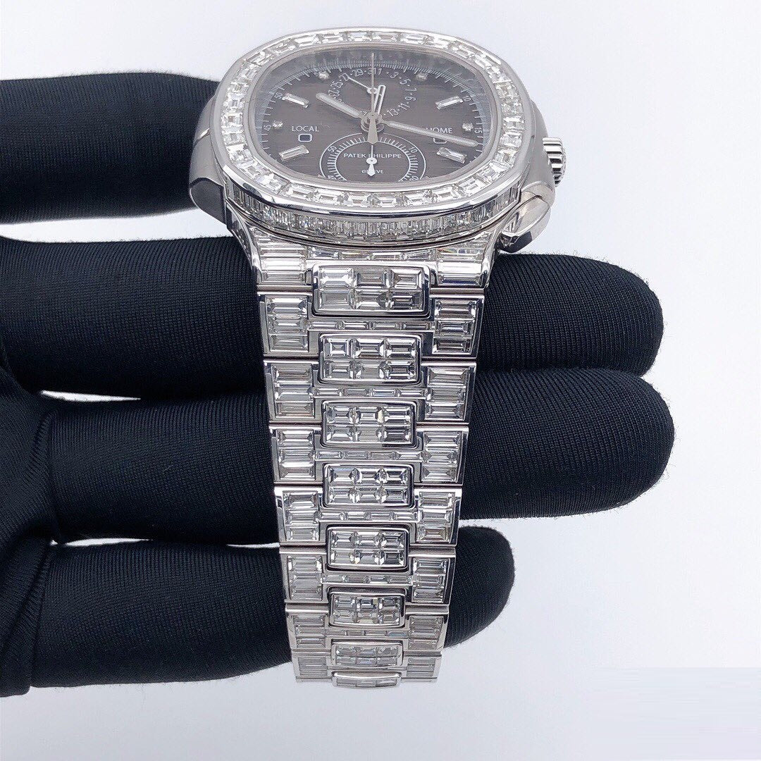 Patek Philippe Geneve VVS Moissanite Diamond Iced Out Watch