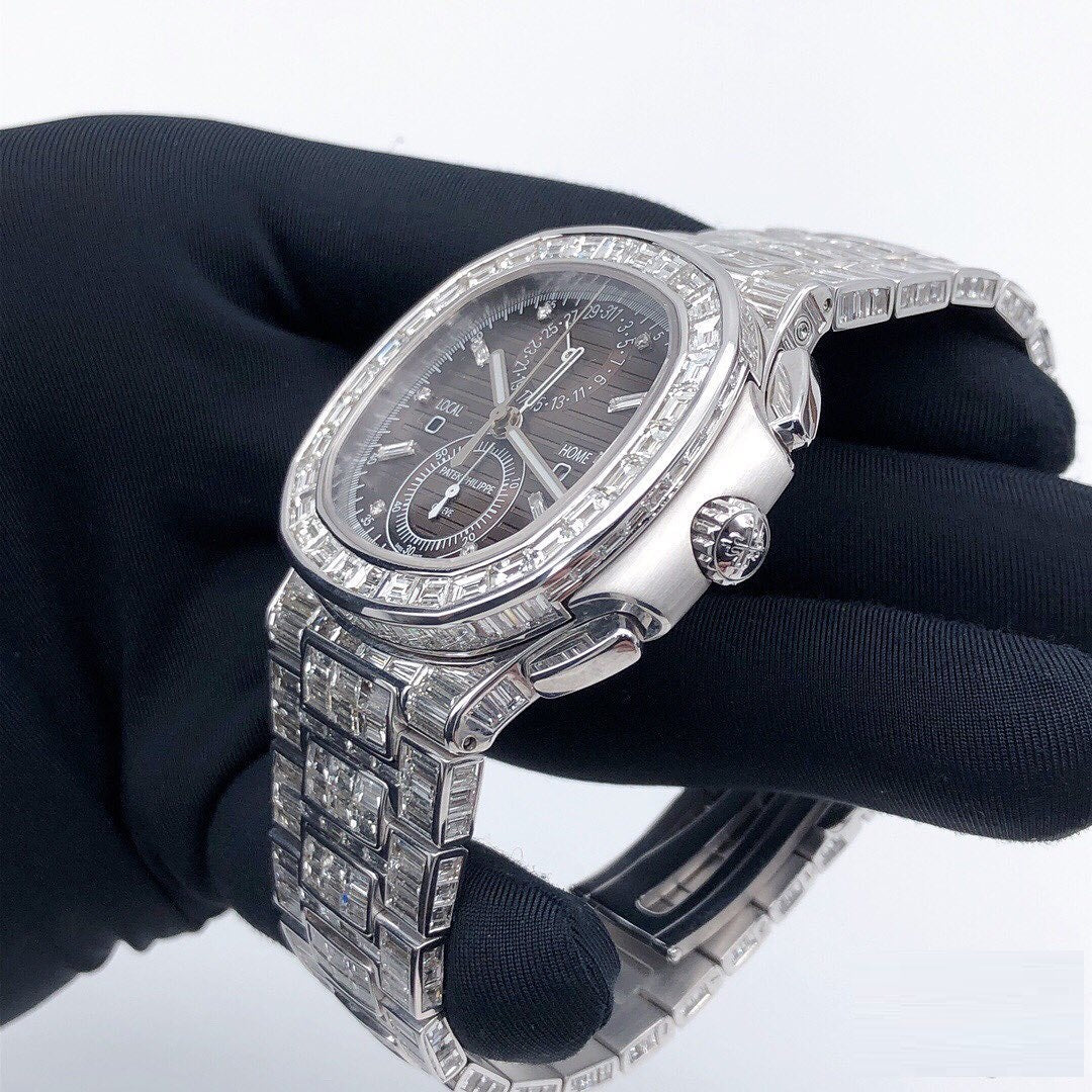 Patek Philippe Geneve VVS Moissanite Diamond Iced Out Watch