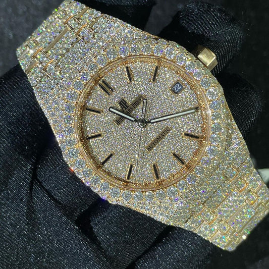 Audemars Piguet Royal Oak VVS Moissanite Diamond Iced Out Watch