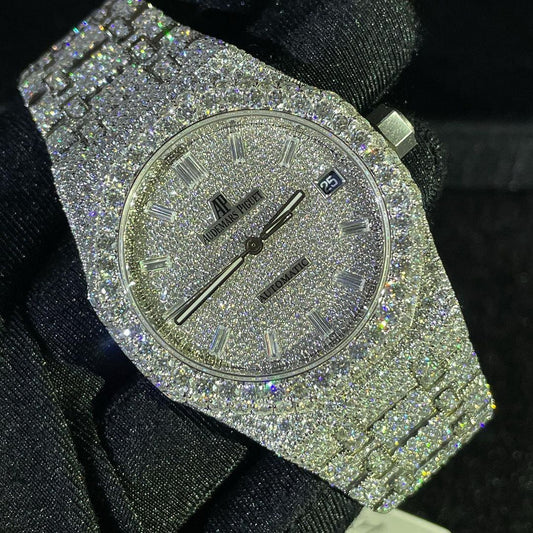 Audemars Piguet Royal Oak VVS Moissanite Diamond Iced Out Watch