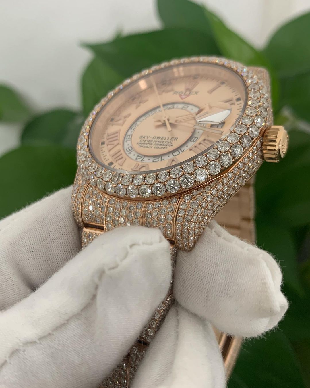 Rolex Skydweller VVS Moissanite Diamond Iced Out Watch