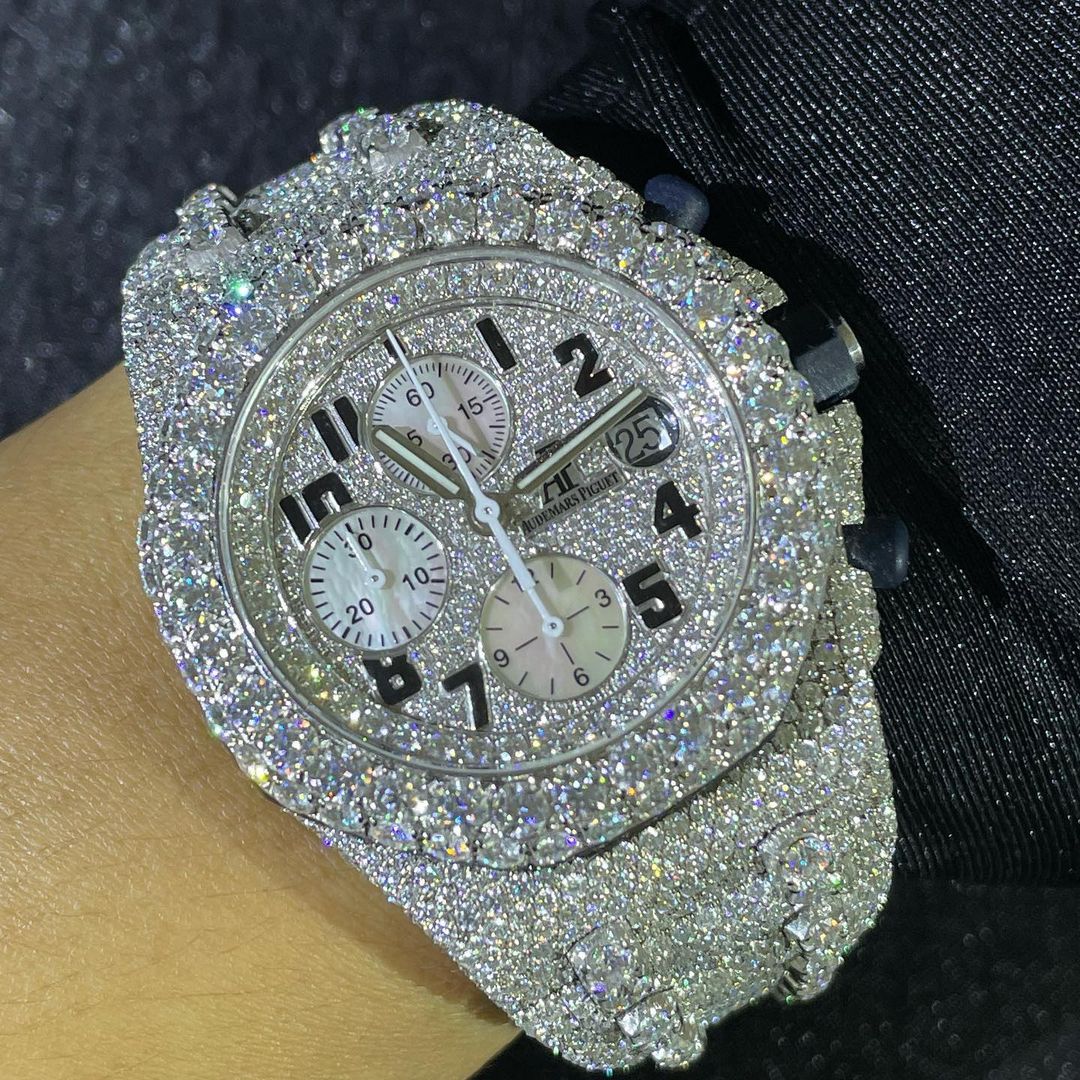 Audemars Piguet Royal Oak Offshore VVS Moissanite Diamond Iced Out Watch