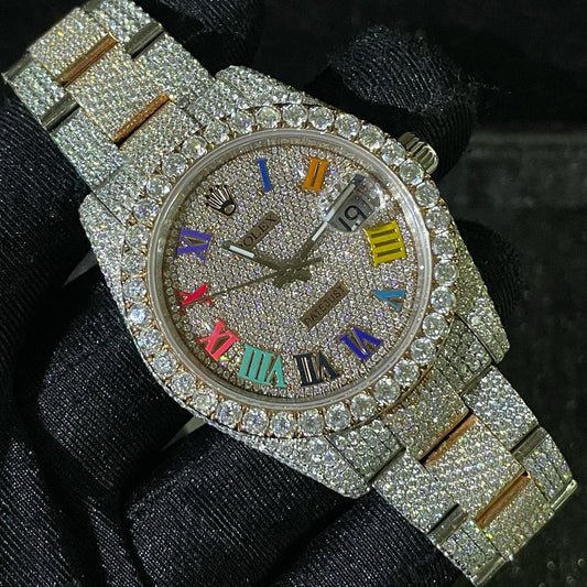 Rolex Datejust VVS Moissanite Diamond Iced Out Watch