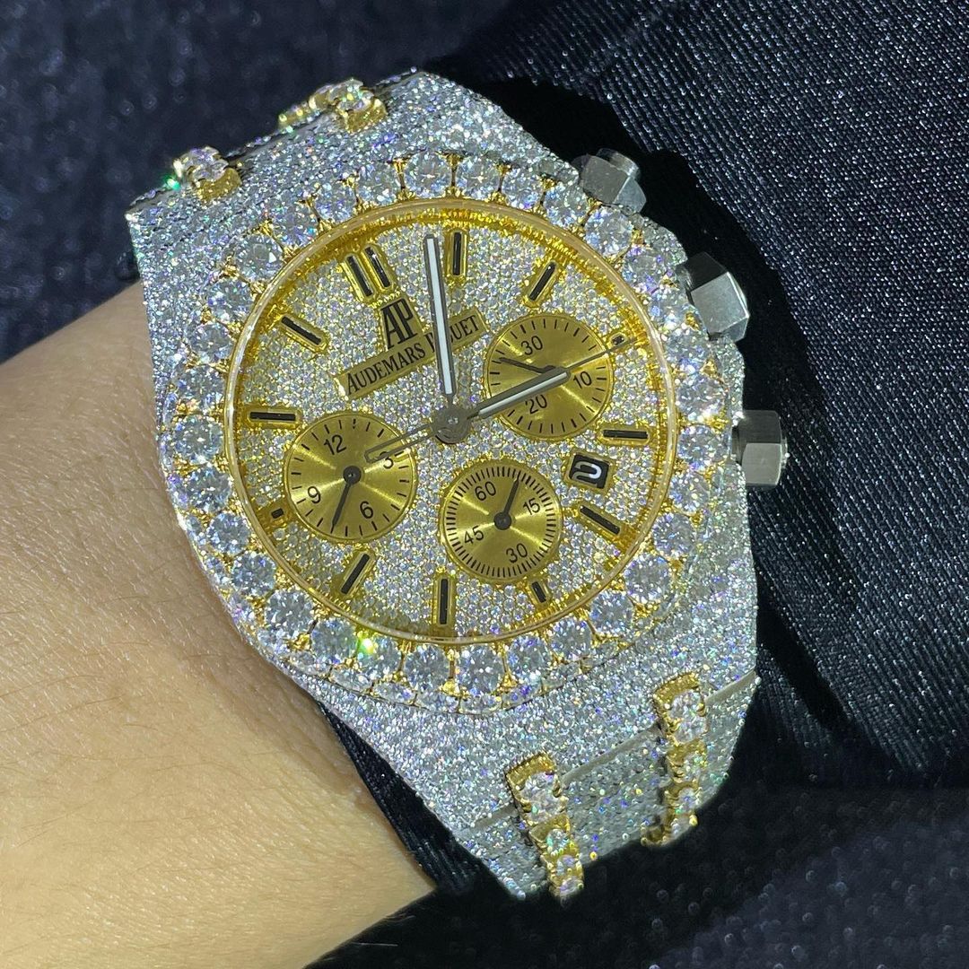 Audemars Piguet Royal Oak Offshore VVS Moissanite Diamond Iced Out Watch