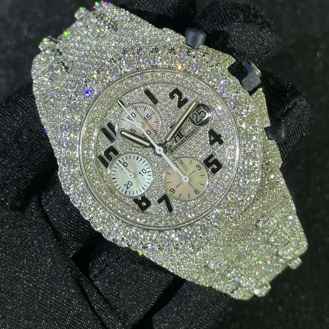 Audemars Piguet Royal Oak Offshore VVS Moissanite Diamond Iced Out Watch