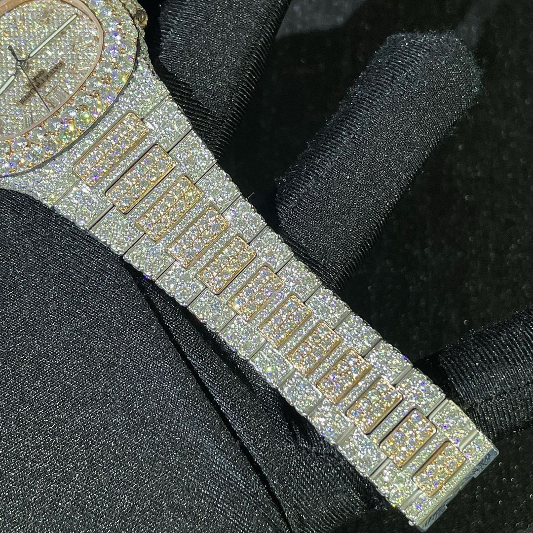 Patek Philippe Geneve VVS Moissanite Diamond Iced Out Watch