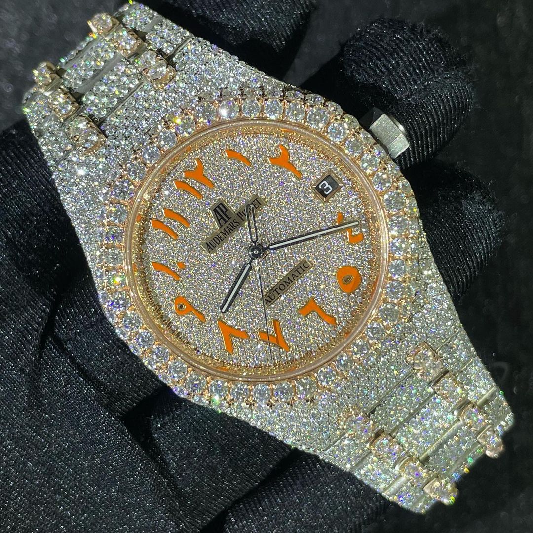 Audemars Piguet Royal Oak VVS Moissanite Diamond Iced Out Watch