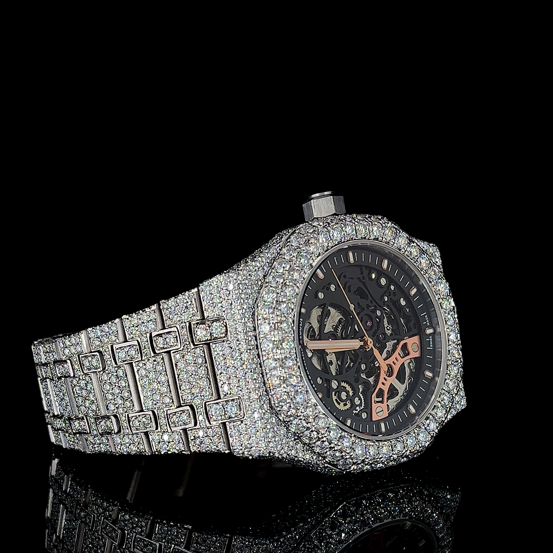 Audemars Piguet Royal Oak Skeleton VVS Moissanite Diamond Iced Out Watch