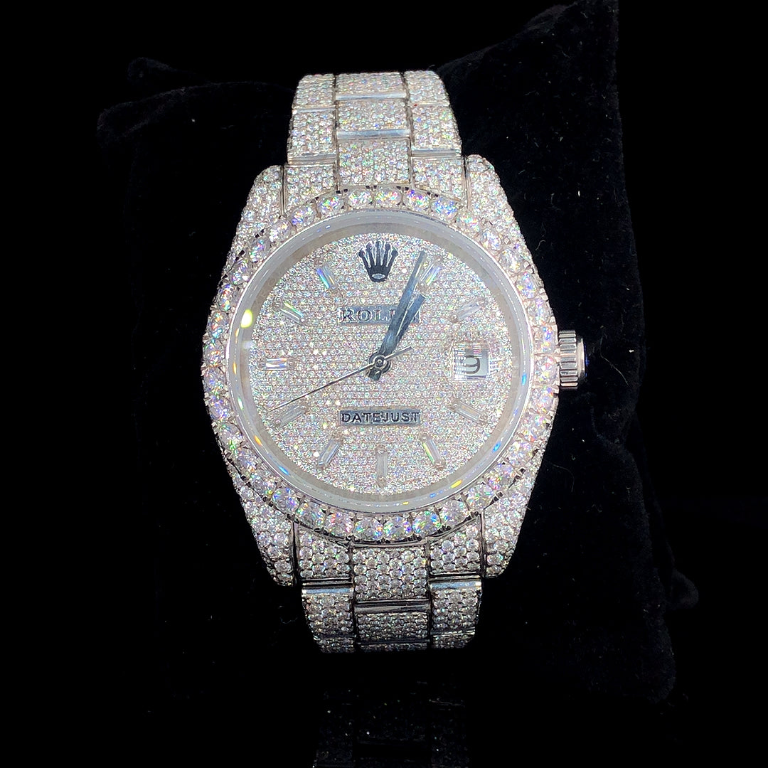 Rolex Datejust VVS Moissanite Diamond Iced Out Watch