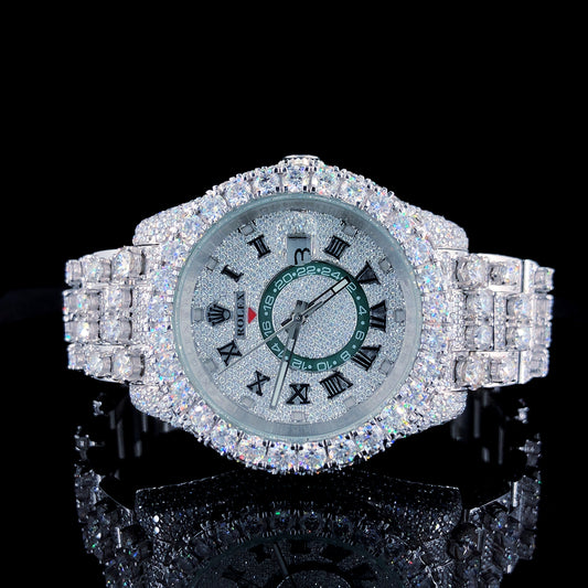 Rolex Skydweller Customized VVS Moissanite Diamond Iced Out Watch