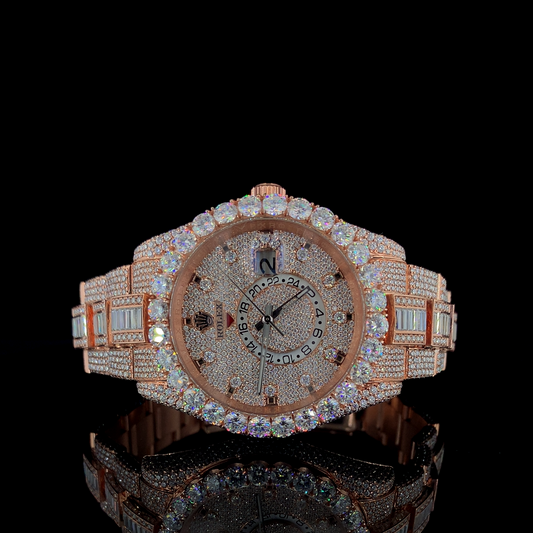 Rolex Skydweller Baguette & Round VVS Moissanite Diamond Iced Out Watch